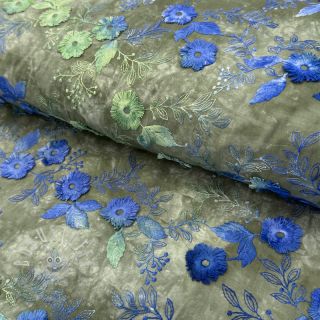 Baumwollstoff TIE DYE EMBROIDERY Poppy design B