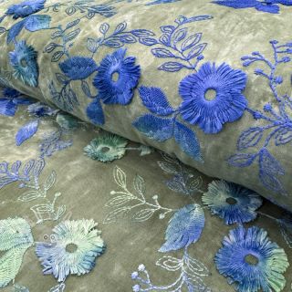 Baumwollstoff TIE DYE EMBROIDERY Poppy design B