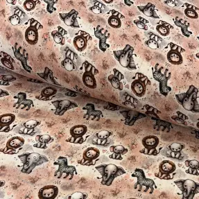Double gauze/musselin Safari buddys design C digital print