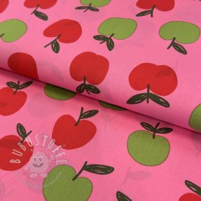 Baumwollstoff Fruit apple pink digital print