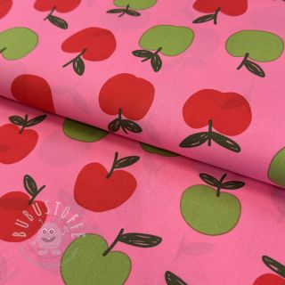 Baumwollstoff Fruit apple pink digital print