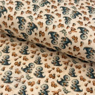 Double gauze/musselin Baby dino design B digital print
