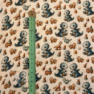 Double gauze/musselin Baby dino design B digital print