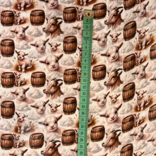 Double gauze/musselin Little farm animals design D digital print