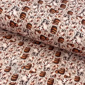 Double gauze/musselin Little farm animals design B digital print