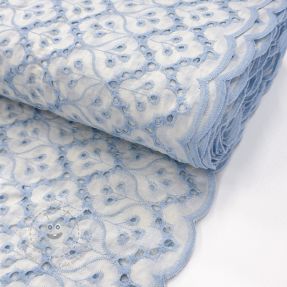 Baumwollstoff EMBROIDERY Lilian blue