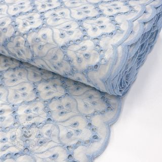 Baumwollstoff EMBROIDERY Lilian blue