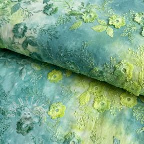 Baumwollstoff TIE DYE EMBROIDERY Poppy design G