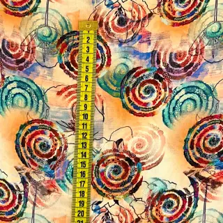 Viskosestoff RAYON POPLIN Feathers design D digital print