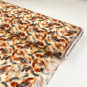 Viskosestoff RAYON POPLIN Feathers design C digital print