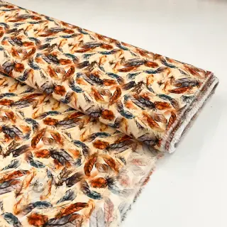 Viskosestoff RAYON POPLIN Feathers design C digital print