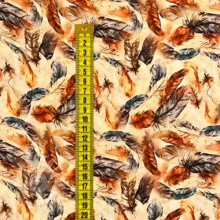 Viskosestoff RAYON POPLIN Feathers design C digital print