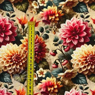 Viskosestoff leinen Rosalie design A digital print