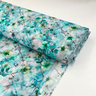 Viskosestoff RAYON POPLIN Bright flowers design E digital print