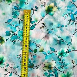 Viskosestoff RAYON POPLIN Bright flowers design E digital print