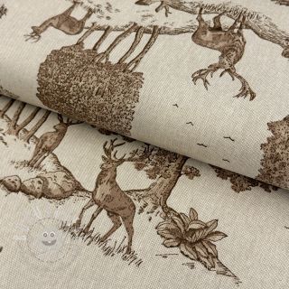 Dekostoff Linenlook Classic Deer Scene
