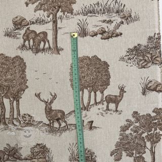 Dekostoff Linenlook Classic Deer Scene
