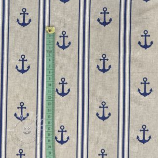Dekostoff Linenlook Anchor navy