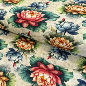 Viskosestoff leinen Clover design D digital print