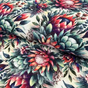 Viskosestoff leinen Azalea design D digital print