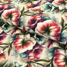 Viskosestoff leinen Azalea design A digital print