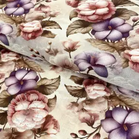 Viskosestoff leinen Casia design C digital print