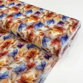 Viskosestoff RAYON POPLIN Leafs design D digital print