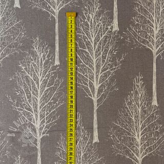 Dekostoff Linenlook Forest Tree Silhouette grey