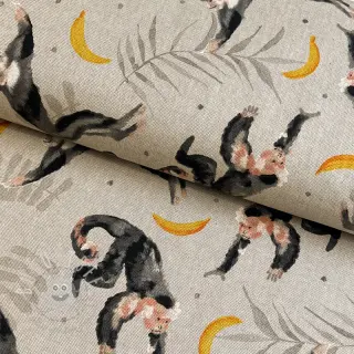 Dekostoff Linenlook Monkey Bananas