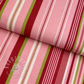Dekostoff Linenlook Stripe in stripe pink