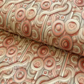 Jersey VISCOSE Unity orange digital print
