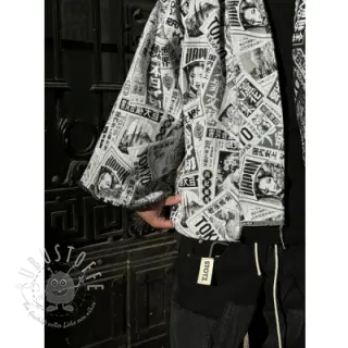 Dekostoff jacquard Neo noir blanc