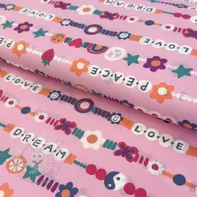 Baumwollstoff Love dream pink