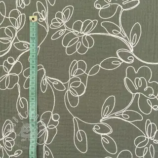 Double gauze/musselin EMBROIDERY Climbing flowers pickle