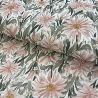 Double gauze/musselin Bunches of flowers digital print