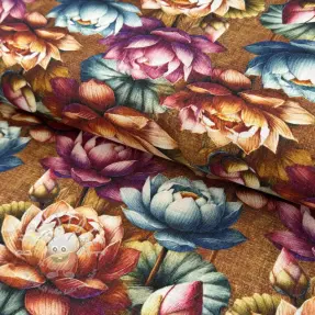 Viskosestoff leinen Marigold design C digital print