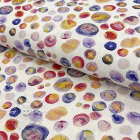 Viskosestoff leinen Natural Lin Livy blue digital print