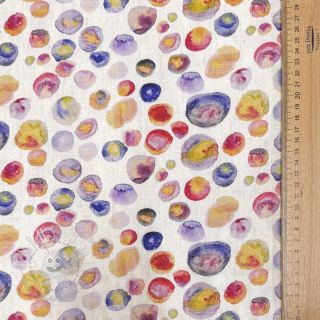 Viskosestoff leinen Natural Lin Livy blue digital print