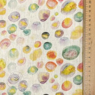 Viskosestoff leinen Natural Lin Livy green digital print