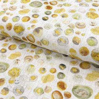 Viskosestoff leinen Natural Lin Livy yellow digital print
