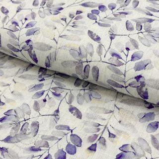 Viskosestoff leinen Natural Lin Lissy purple digital print