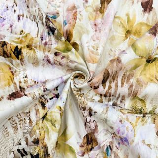 Baumwollstoff SATIN Maui yellow digital print