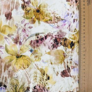 Baumwollstoff SATIN Maui yellow digital print