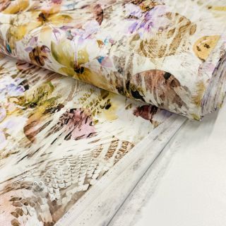 Baumwollstoff SATIN Maui yellow digital print
