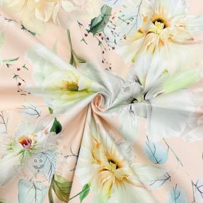 Baumwollstoff SATIN Oahu pink digital print