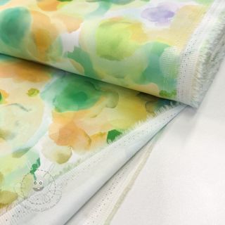 Baumwollstoff SATIN Niihau green digital print