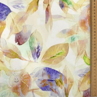 Baumwollstoff SATIN Hawaii yellow digital print