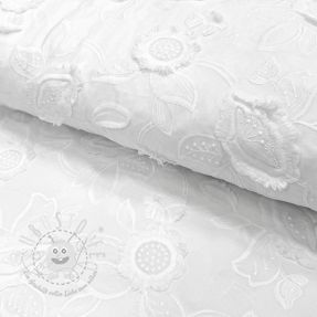 Baumwollstoff EMBROIDERY Catchy Swingy white