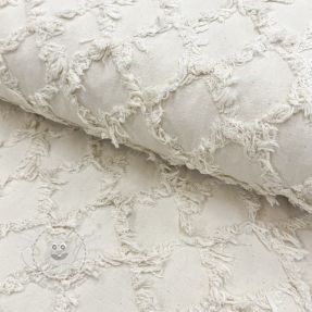 Baumwollstoff Ruffled Diamonds ecru