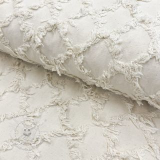Baumwollstoff Ruffled Diamonds ecru